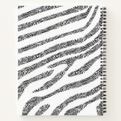 ゼブラの皮膚黒と白のモノグラーム水彩  ノートブック (裏面)