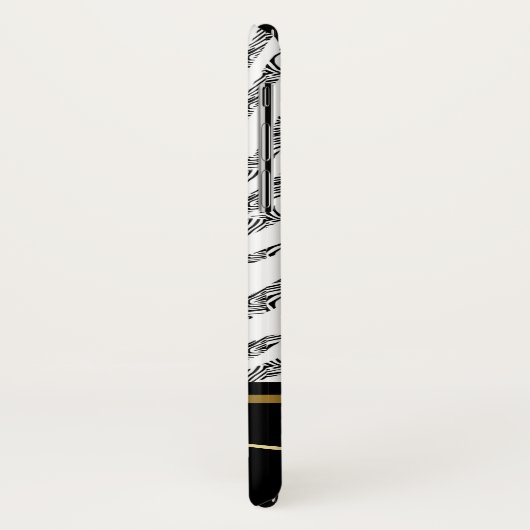 ゼブラの皮膚黒と白のモノグラーム水彩 Case-Mate iPhoneケース (裏面/左)