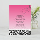 ゼブラの絵。華やかな誕生日 招待状 (スタンド正面)