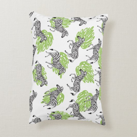 ゼブラの継ぎ目のない白い模様。イラストレーション アクセントクッション (裏面(縦))