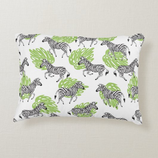 ゼブラの継ぎ目のない白い模様。イラストレーション アクセントクッション (裏面)