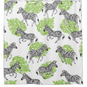 ゼブラの継ぎ目のない白い模様。イラストレーション シャワーカーテン (正面)