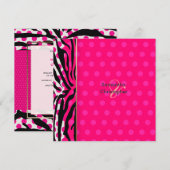 ゼブラの縞模様/結婚式の招待状/水玉模様 招待状 (正面/裏面)