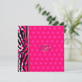 ゼブラの縞模様/結婚式の招待状/水玉模様 招待状 (スタンド正面)