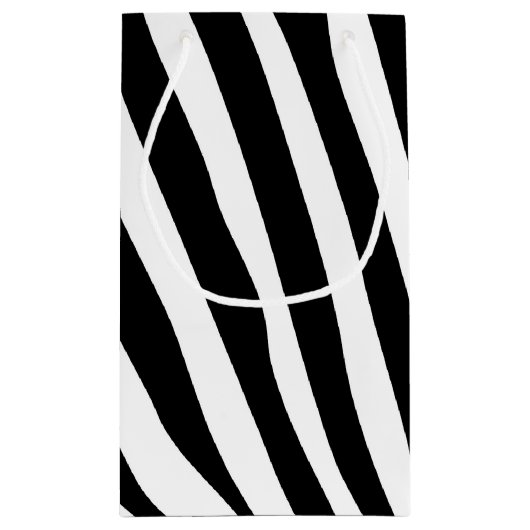 ゼブラの縞模様(黒と白) +アイディア スモールペーパーバッグ (裏面)