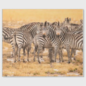 ゼブラの群れ ラッピングペーパー (フラット)