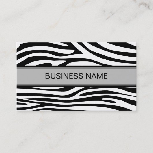 ゼブラの肌とプレーンブラック 名刺 (正面)