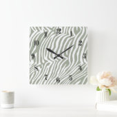 ゼブラの肌のパターン スクエア壁時計 (ホーム)