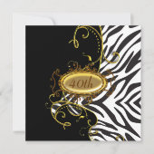 ゼブラの肌の誕生日パーティーへの招待 招待状 (正面)