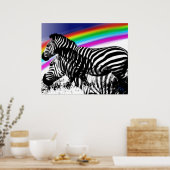 ゼブラの虹の肌の夢 ポスター (キッチン)