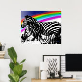 ゼブラの虹の肌の夢 ポスター (ホームオフィス)