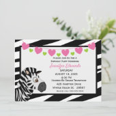 ゼブラの誕生日パーティー招待状 招待状 (スタンド正面)