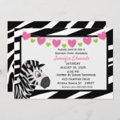 ゼブラの誕生日パーティー招待状 招待状 (正面/裏面)