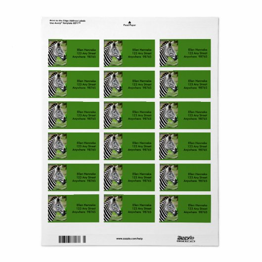 ゼブラの輪郭 ラベル (フルシート)