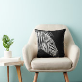 ゼブラの野生のジャングルアフリカの動物写真白黒 クッション (椅子)