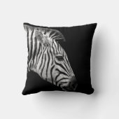 ゼブラの野生のジャングルアフリカの動物写真白黒 クッション (裏面)