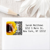 ゼブラの鮮やかな黄色のひまわりストライプ花 ラベル (インサイチュ)