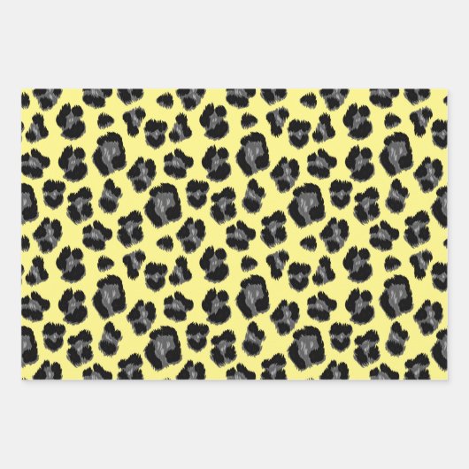 ゼブラはっきりしたとヒョウのプリントパターン ラッピングペーパーシート (正面2)