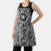 ゼブラはっきりしたストライプ白黒モノグラム付き エプロン (インサイチュ)