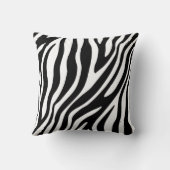 ゼブラはっきりしたストライプ白黒モノグラム付き クッション (裏面)