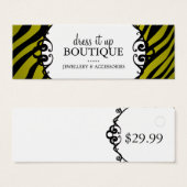 ゼブラはっきりしたプリントジュエリーデザイつるナラベル (正面&裏面)