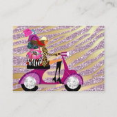 ゼブラアクセサリーパーズジュエリーピンク金ゴールドスパークル 名刺 (正面)