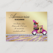 ゼブラアクセサリー財布ジュエリー金ゴールドピンクスパークル 名刺 (裏面)