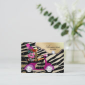 ゼブラアクセサリー財布ジュエリー金ゴールドブラックスパークル 名刺 (スタンド正面)