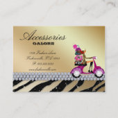 ゼブラアクセサリー財布ジュエリー金ゴールドブラックスパークル 名刺 (裏面)