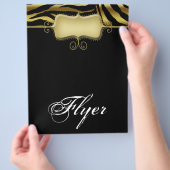 ゼブラアニマルフライヤーサロンスパ金ゴールドブラック チラシ (手)