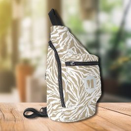 ゼブラアニマルプリント モノグラムの スリングバッグ