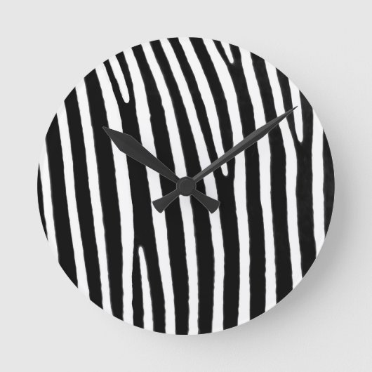 ゼブラアニマルプリント ラウンド壁時計 (正面)