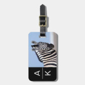 ゼブラアフリカサファリ動物モノグラパーソナライズされたム ラゲッジタグ (正面縦)