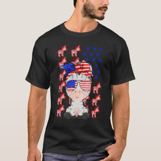ゼブラアメリカ国旗ゼブラ愛国心4日 Tシャツ