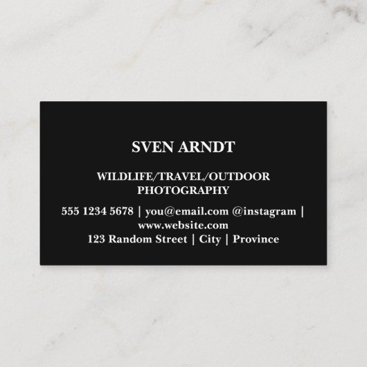 ゼブラアロエワイルドライフフォトカスタム 名刺 (裏面)