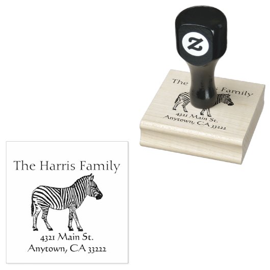 ゼブライラストレーション パーソナライズされた ラバースタンプ (押印)