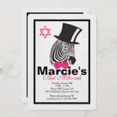 ゼブライントップハットバルミツワー招待状 招待状 (正面/裏面)