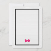 ゼブライントップハットバルミツワー招待状 招待状 (裏面)