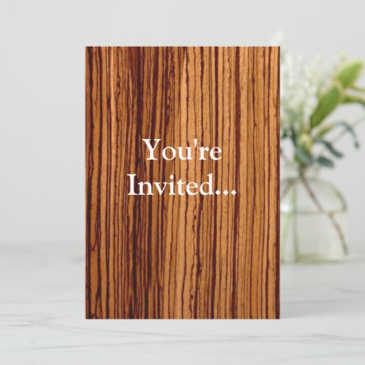 ゼブラウッフェイクドウッドグレインエグゼクティブ 招待状 (スタンド正面)