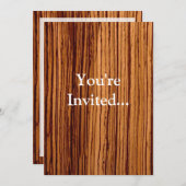 ゼブラウッフェイクドウッドグレインエグゼクティブ 招待状 (正面/裏面)