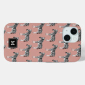ゼブラエキゾチック動物パターン赤面ピンクモノグラム Case-Mate iPhoneケース (裏面 (横))