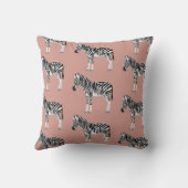 ゼブラエキゾチック動物パターン赤面ピンク クッション (裏面)