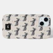 ゼブラエキゾチック動物模様ベージュモノグラム Case-Mate iPhoneケース (裏面 (横))