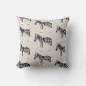 ゼブラエキゾチック動物模様ベージュ クッション (正面)