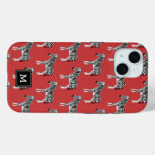 ゼブラエキゾチック動物模様深いレッドモノグラム Case-Mate iPhoneケース (裏面 (横))