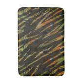 ゼブラエレガントアニマルプリントストライプピーコックフェザー バスマット (正面縦)