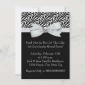 ゼブラエレガントジェンダーがシャワーを明かす 招待状 (裏面)