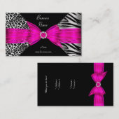 ゼブラエレガントヒョウ黒熱ピンク 名刺 (正面/裏面)