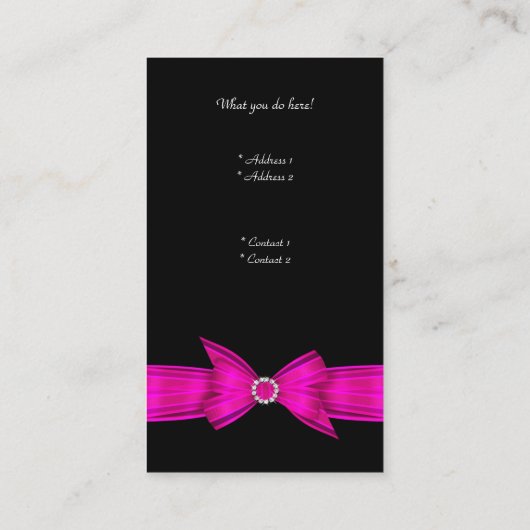 ゼブラエレガントヒョウ黒熱ピンク 名刺 (裏面)