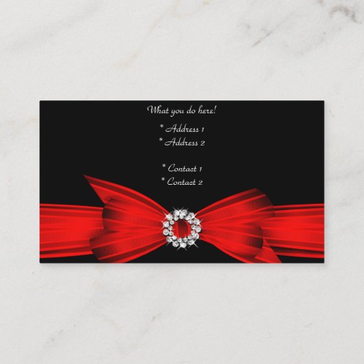 ゼブラエレガントヒョウ黒赤 名刺 (裏面)